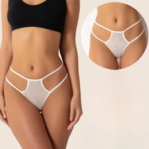 Tegan Fantazi Beyaz Seksi TÜL Kadın String – Fantezi Tanga TG270039
