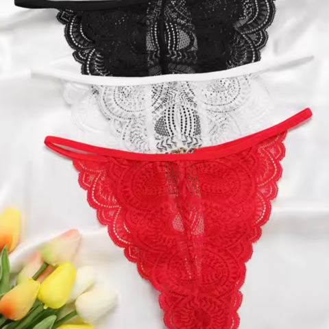 Tegan Kadın 3’lü Dantel String – Tanga TG270041