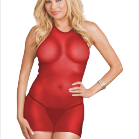 Tegan Büyük Beden Kırmızı Fantazi Seksi Tül Babydoll TG273223