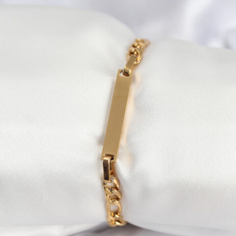 Tegan 316L Çelik Gold Renk Yazı Yazmaya Uygun Kadın Bileklik TG27BB7918