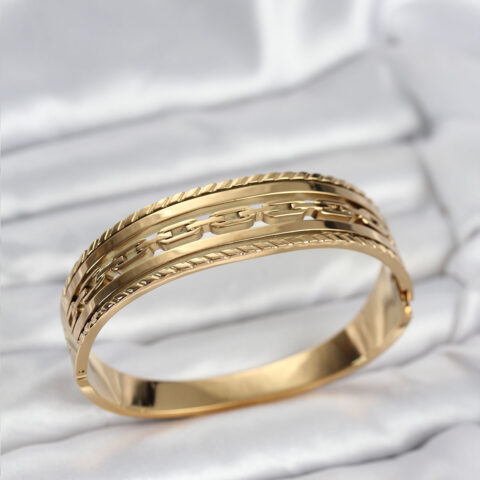 Tegan 316L Çelik Gold Renk Vintage Model Kadın Kelepçe Bileklik TG27BB8071