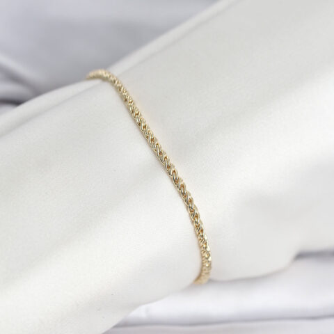 Tegan CM 14K Gold Renk Burgulu Zincir Model Kadın Bileklik TG27BB8288