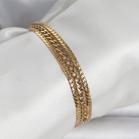 Tegan 316L Çelik Gold Renk 3’lü Kadın Bileklik TG27BB8384