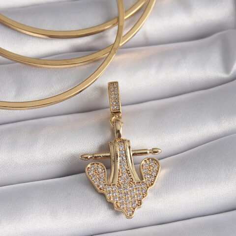 Tegan Pirinç Gold Renk Zirkon Taşlı Çapa Model Ajda Charm TG27BC1000