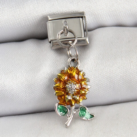 Tegan 316L Çelik Sallantılı Ayçiçeği Model Gümüş Renk Nomination Charm TG27BC1448