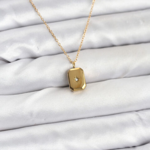 Tegan 316L Çelik Zincir Gold Renk Minimal Kutup Yıldızı Model Kadın Kolye TG27BKO10683