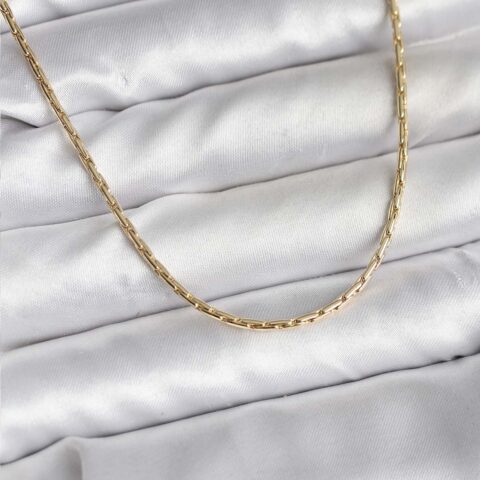 Tegan 14K Gold Renk Kaplama İnce Zincir Model CM Kadın Kolye TG27BKO10741