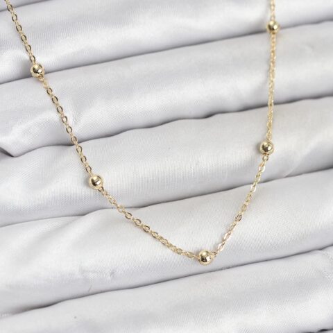 Tegan CM Gold Renk Top Zincirli Kadın Kolye TG27BKO10915