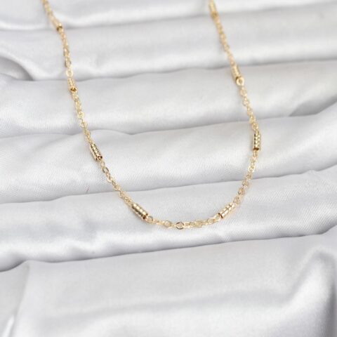 Tegan CM 14K Gold Renk Bar Zincir Model 60 cm Kadın Kolye TG27BKO10973