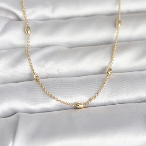 Tegan CM 14K Gold Renk Damla Topçuk Model Zincirli 60 cm Kadın Kolye TG27BKO10980