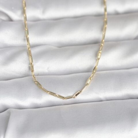 Tegan CM 14K Gold Renk İnce Ataç Zincir Model 60 cm Kadın Kolye TG27BKO10983