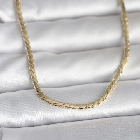Tegan CM 14K Gold Renk Yassı Model 60 cm Kadın Kolye TG27BKO10994