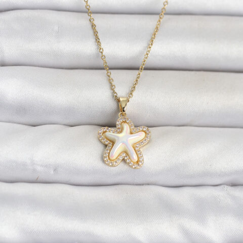 Tegan 316L Çelik Zincir Gold Renk Deniz Yıldızı Model Kadın Kolye TG27BKO11084
