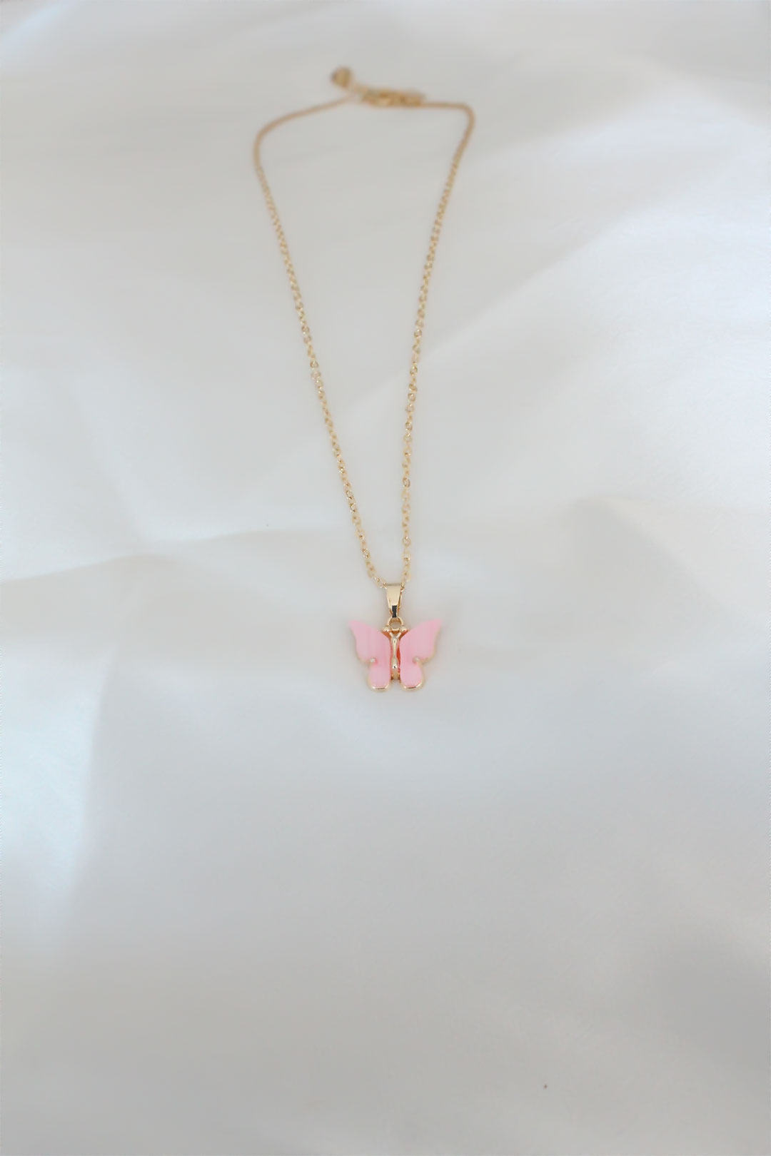 Tegan Gold Kaplama Pembe Sedefli Kelebek Kolye TG27BKO6440