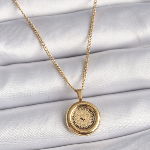 Tegan 316L Çelik Gold Renk Zincir Gold Model Kadın Kolye TG27BKO9572