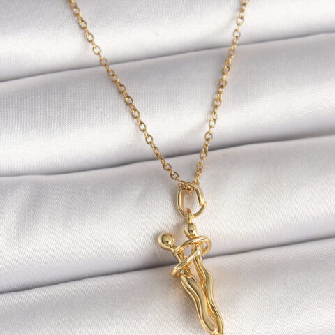 Tegan 316L Çelik Gold Renk Zincir Sarılma Model Kadın Kolye TG27BKO9976