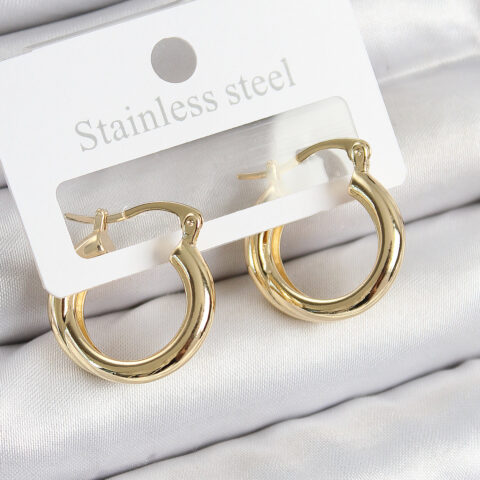 Tegan Pirinç Halka Model Gold Renk Kadın Küpe TG27BKP11037