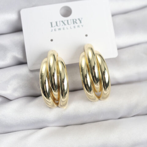 Tegan Gold Renk Pirinç Yarım Halka Model Kadın Küpe TG27BKP11602