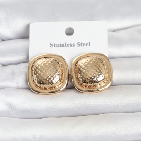 Tegan 316L Çelik Gold Renk Düğme Model Kadın Küpe TG27BKP11816