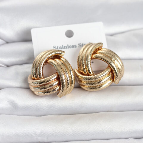 Tegan 316L Çelik Gold Renk Sarmal Model Kadın Küpe TG27BKP11867