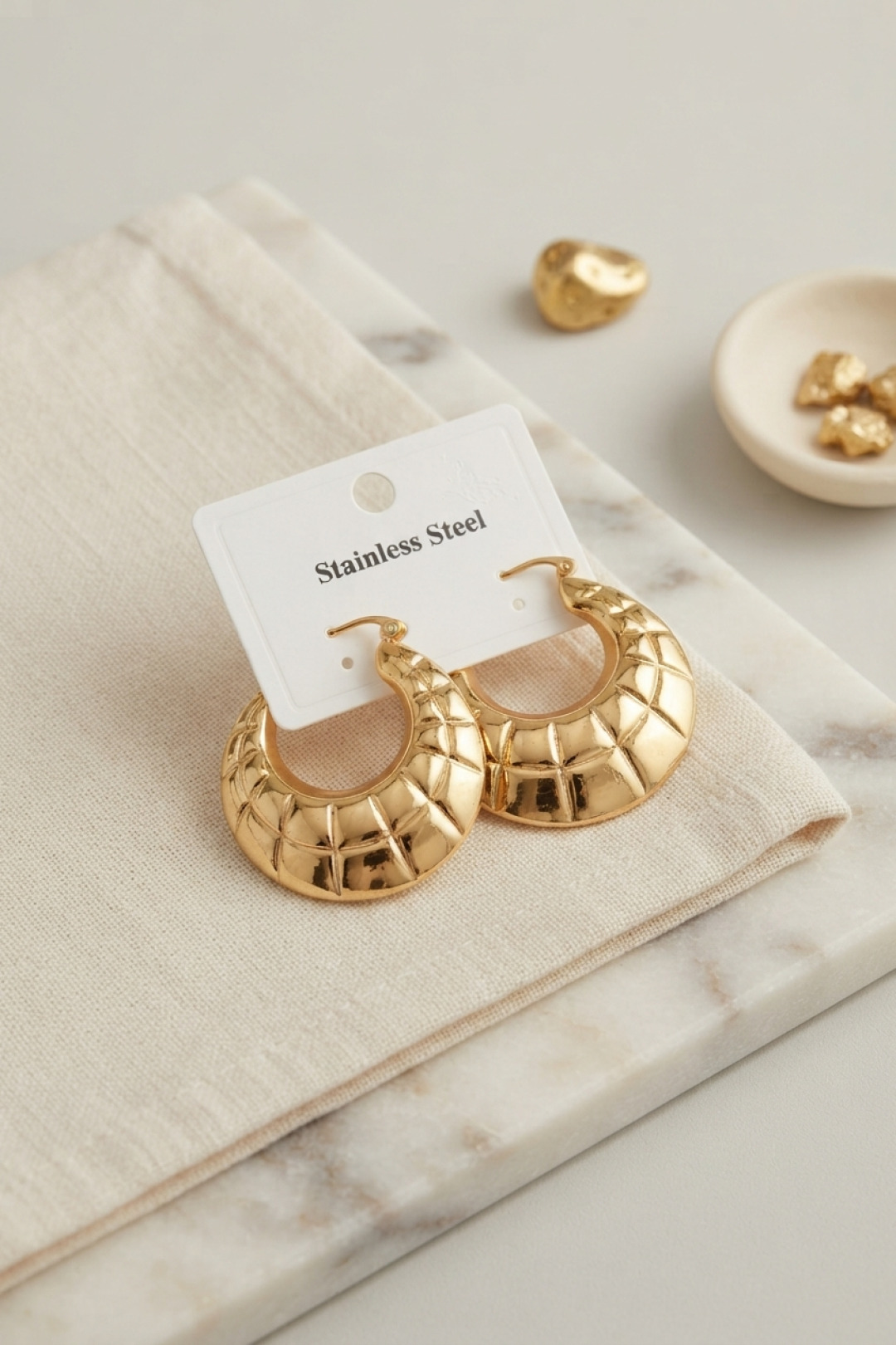 Tegan 316L Çelik Gold Renk Bohem Halka Model Küpe TG27BKP12027