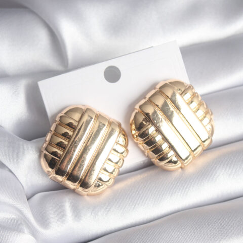 Tegan Pirinç Gold Renk İşleme Detay Kadın Küpe TG27BKP8403