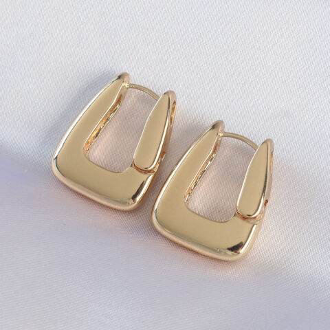 Tegan Pirinç Gold Renk Kalın Küpe TG27BKP8978