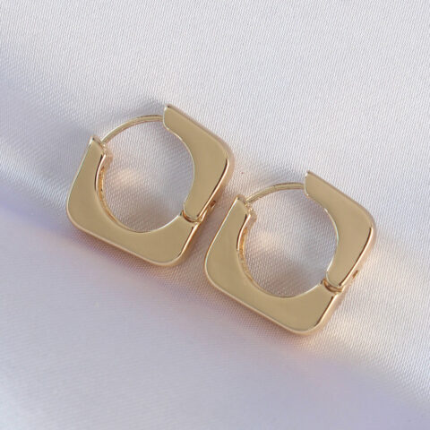 Tegan Pirinç Gold Renk Kare Küpe TG27BKP8986