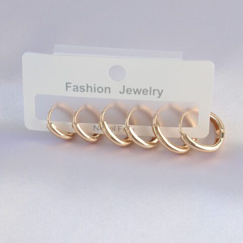 Tegan Pirinç Gold Renk Oval Küpe Seti TG27BKP9002