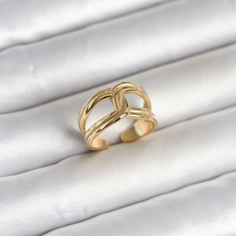Tegan 316L Çelik Gold Renk Düğüm Model Kadın Yüzük TG27BYK4165